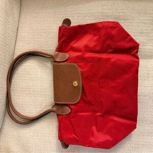 Longchamp Red and Brown Shoulder Bag